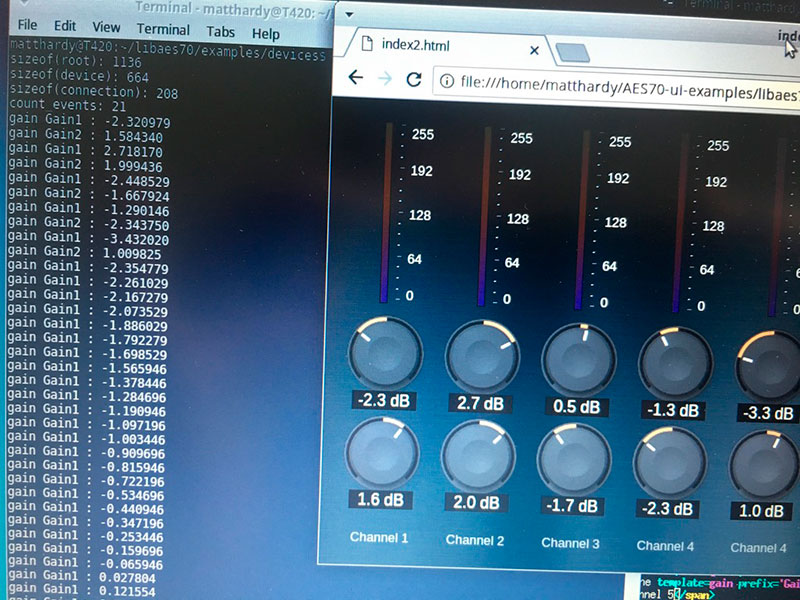 AES70 C++ compiled with AWML Toolkit UI 